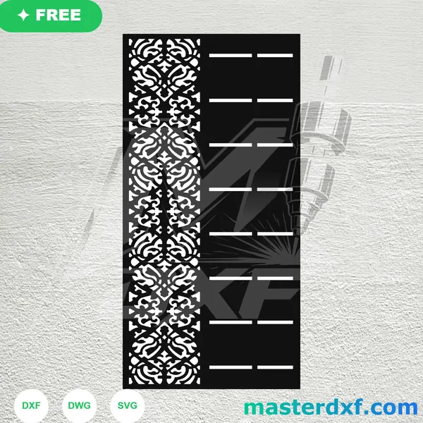 Damask Border Strip Address Plaque Free DXF DXF File